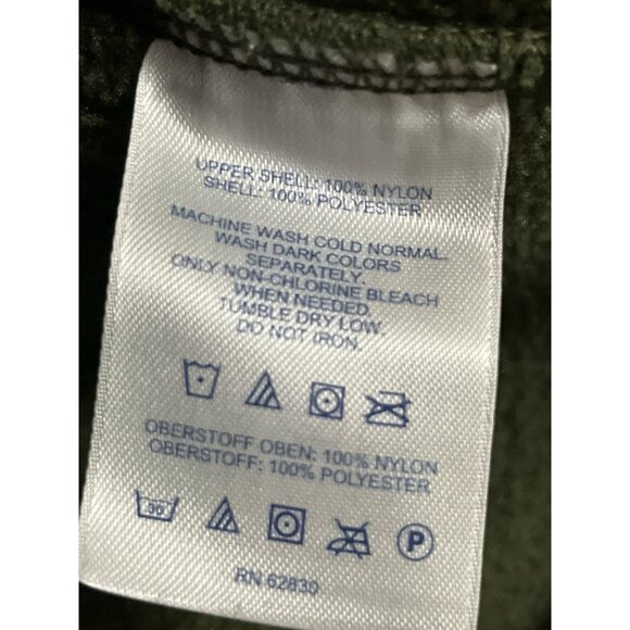 Lands’ End Men’s Medium Green Fleece Jacket with Nylon Shoulder Panels - Picture 4 of 6